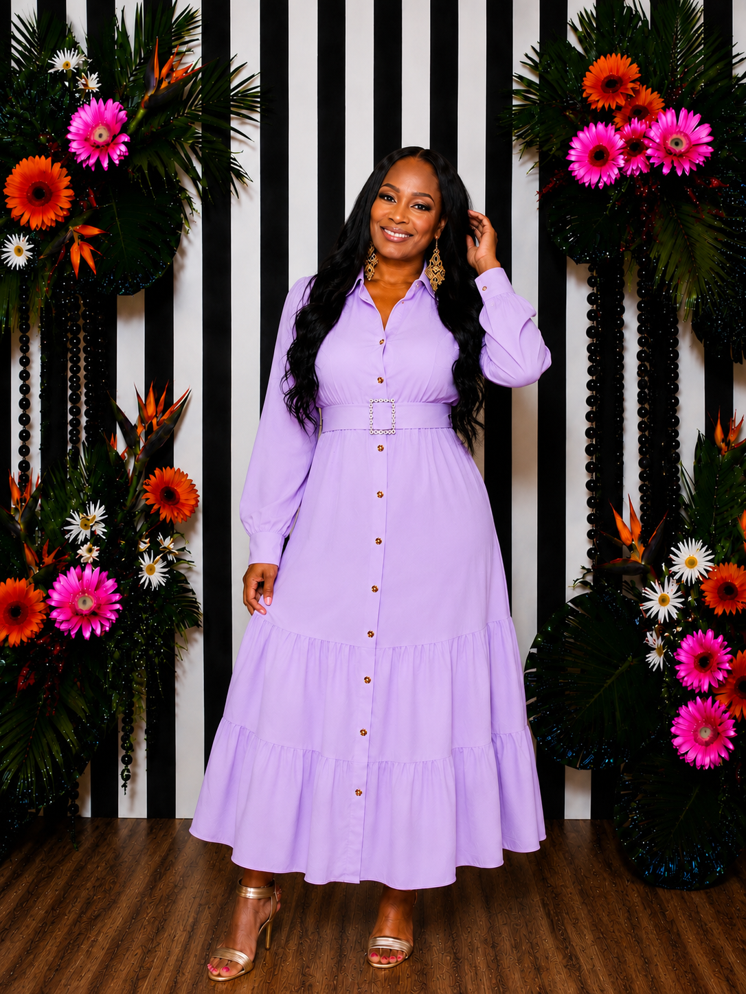 Lavender Belted Dress