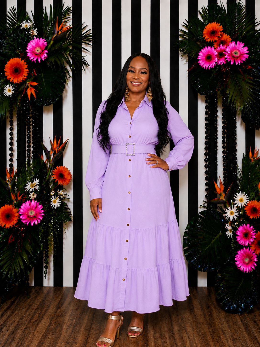 Lavender Belted Dress
