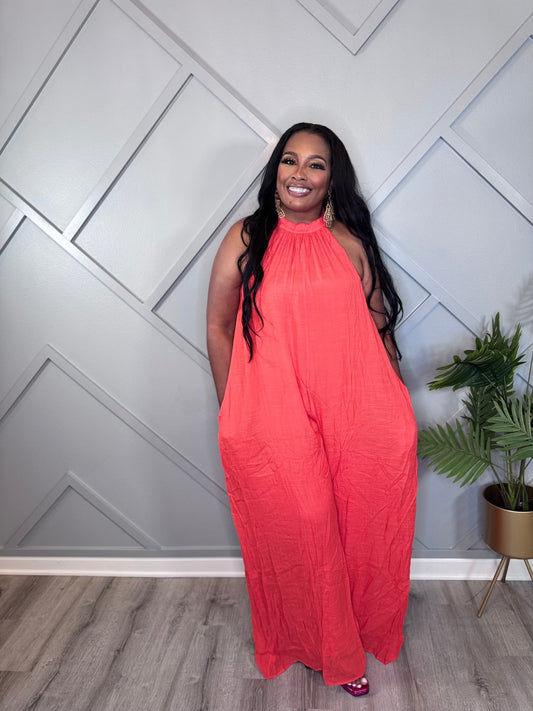 Orange Maxi Jumpsuit