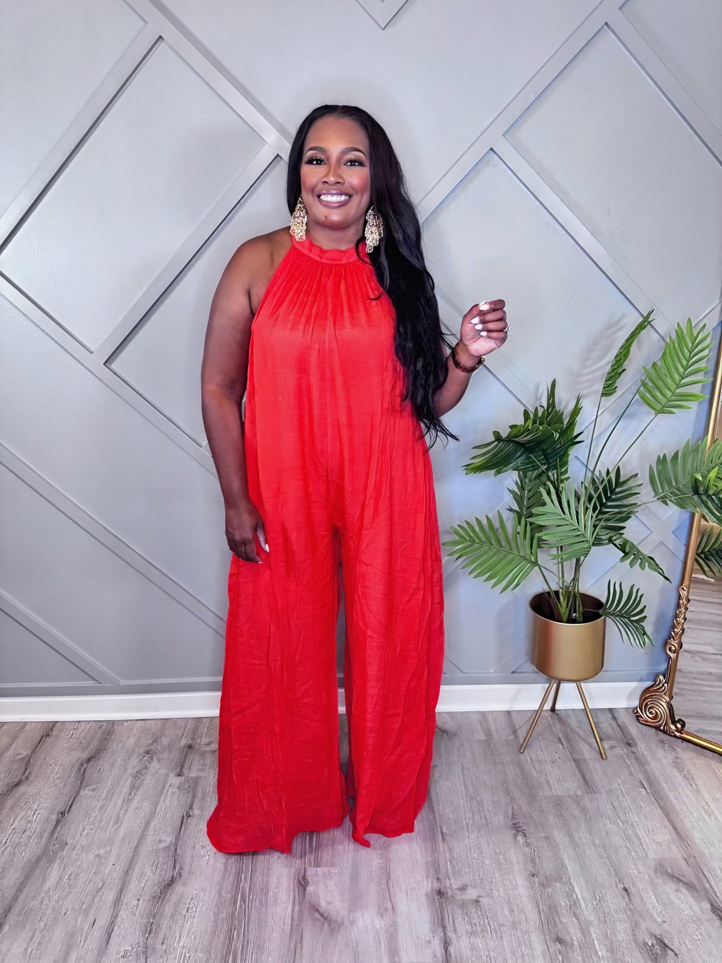 Orange Maxi Jumpsuit