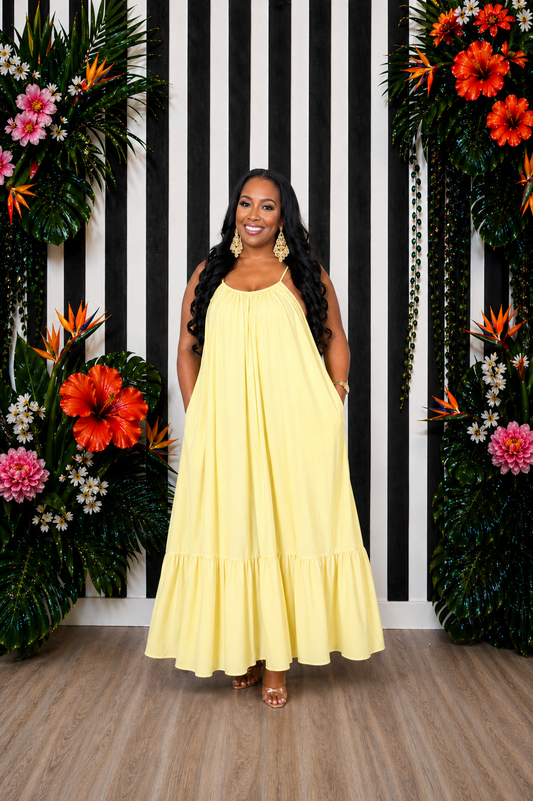 Yellow Babydoll Maxi Dress