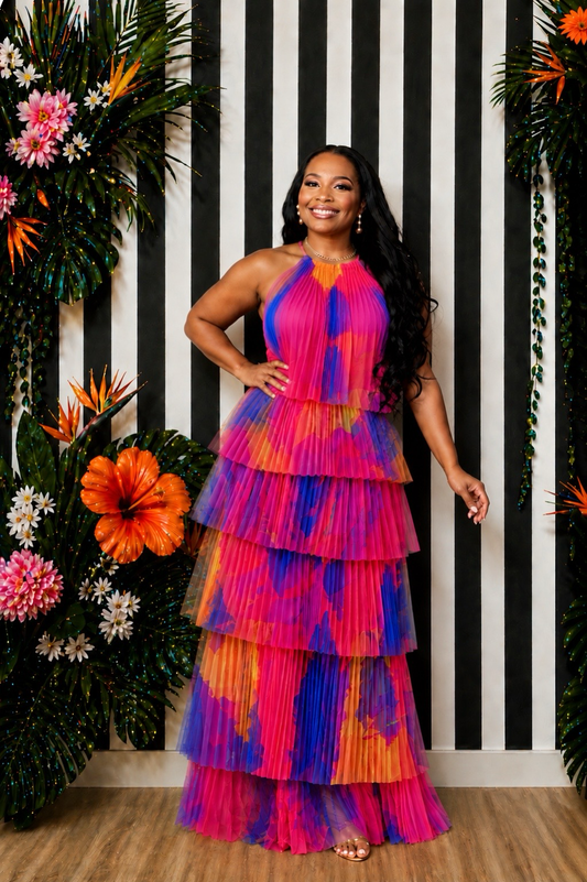 Tropical Tiered Maxi Dress