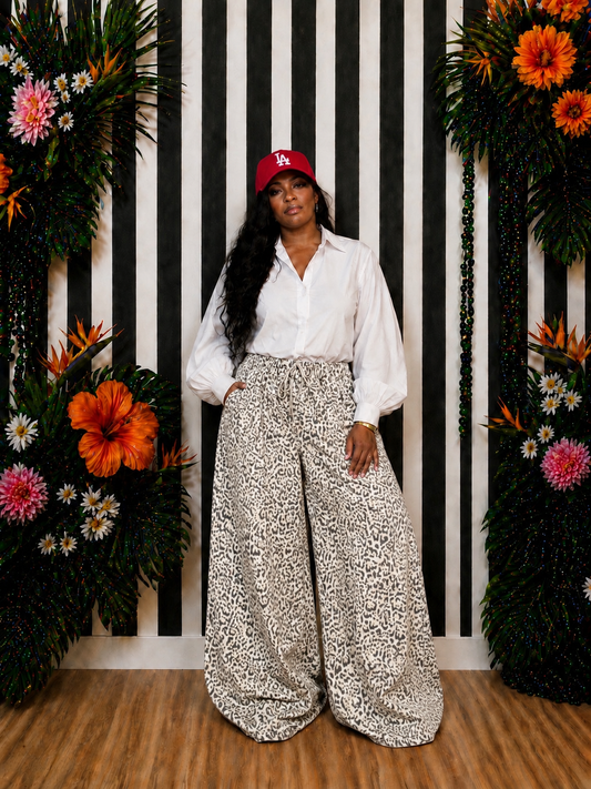 Leopard Drawstring Pants